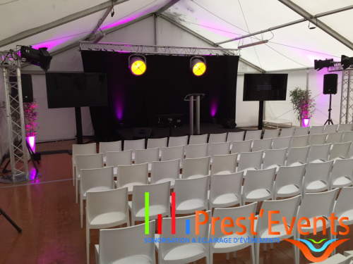 Prestation Son & Lumire // Congrs - Convention // sonorisation éclairage scne Prest'Events Sono Lille (59-Nord) Location Vente Matériel Sonorisation Eclairage Structure Vidéo DJing Mobilier Led