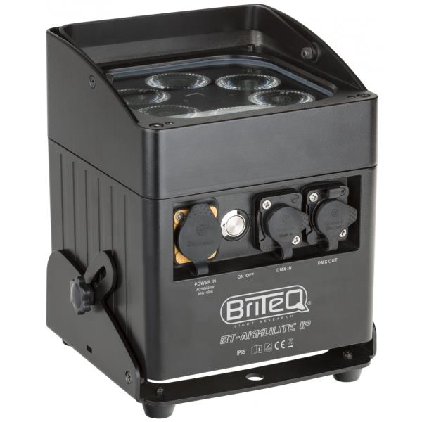 Location 24H ou Week-End Flight-Case de 6x BRITEQ BT-AKKULITE IP projecteur PAR LED sur batterie sans fil 60W RGBWA